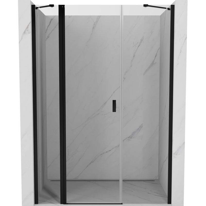 Mexen Mist uși de duș batante 155 cm, transparent, negru - 8A4-155-001-70-00