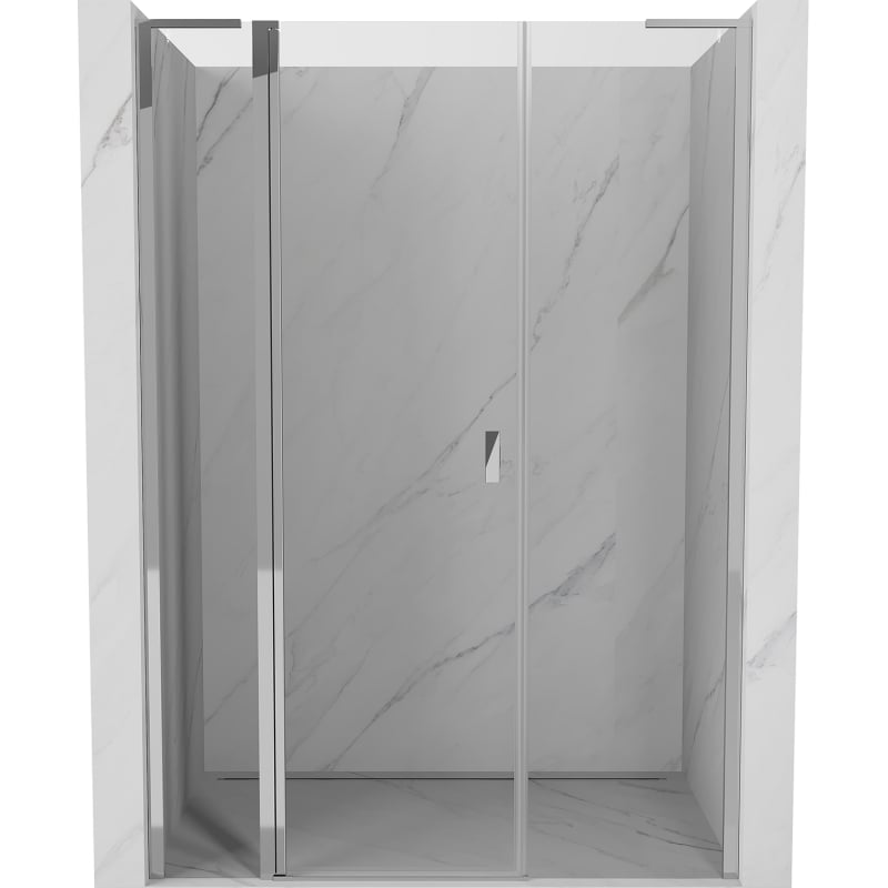 Mexen Mist L uși de duș pivotante 140 cm, transparent, crom - 8A4L-140-001-01-00