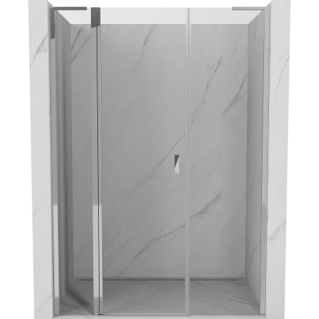 Mexen Mist L uși de duș pivotante 140 cm, transparent, crom - 8A4L-140-001-01-00