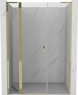 Mexen Mist L uși de duș batante 135 cm, transparente, aurii - 8A4L-135-001-50-00