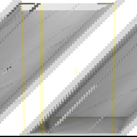 Mexen Mist L uși de duș batante 140 cm, transparent, auriu - 8A4L-140-001-50-00