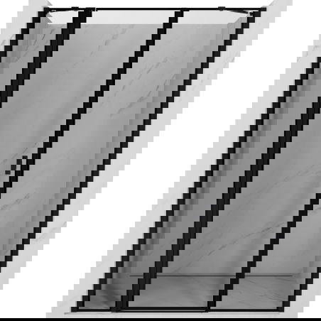 Mexen Mist ușă de duș batantă stânga 125 cm, cadru negru, negru - 8A4-125-001-70-70-L