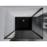 Cabină de duș glisantă Mexen Apia 140 x 80 cm, transparentă, aurie + cădiță de duș Flat, neagră - 840-140-080-50-00-4070G