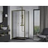 Cabină de duș glisantă Mexen Apia 140 x 80 cm, transparentă, aurie + cădiță de duș Flat, neagră - 840-140-080-50-00-4070G