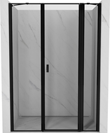 Mexen Mist ușă de duș batantă dreaptă 155 cm, ramă neagră, negru - 8A4-155-001-70-70-P