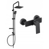 Mexen Alexa Sven set de duș montat pe perete cu duș de ploaie și baterie de duș, negru - 71240262-70