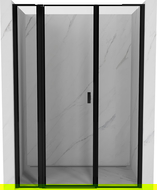 Mexen Mist L zuhanyajtó balos 150 cm, fekete keret, fekete - 8A4L-150-001-70-70-L