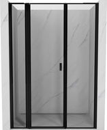 Mexen Mist L uși de duș pivotante stânga 155 cm, ramă neagră, negru - 8A4L-155-001-70-70-L