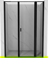 Mexen Mist L ușă de duș pivotantă dreapta 155 cm, ramă neagră, neagră - 8A4L-155-001-70-70-P