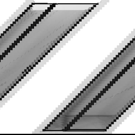 Mexen Mist L uși de duș pivotante stânga 115 cm, ramă neagră, negru - 8A4L-115-000-70-70-L