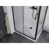 Mexen Apia 90 x 80 cm-es tolóajtós zuhanykabin, átlátszó, fekete + Flat zuhanytálca, fehér - 840-090-080-70-00-4010B