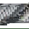 Mexen Apia cabină de duș extensibilă 90 x 90 cm, transparent, Neagră + cadă de duș Flat, Albă- 840-090-090-70-00-4010B