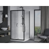 Mexen Apia cabină de duș glisantă 90 x 90 cm, transparentă, neagră + cadă Flat, albă - 840-090-090-70-00-4010B