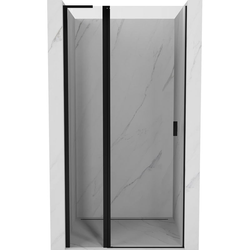 Mexen Mist L usa de duș batantă 115 cm, transparent, negru - 8A4L-115-000-70-00