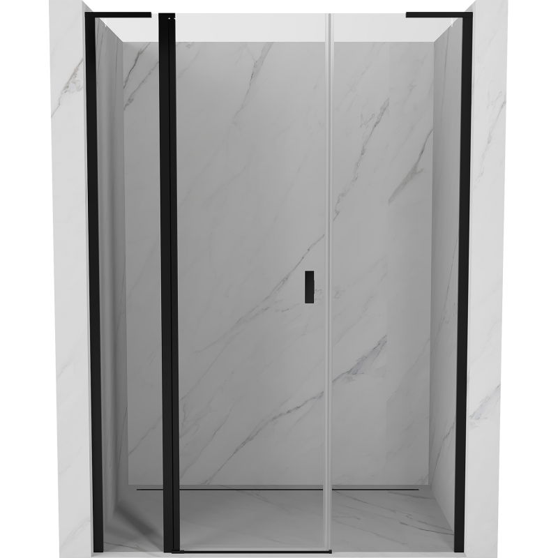 Mexen Mist L ușă de duș batantă 155 cm, transparent, negru - 8A4L-155-001-70-00