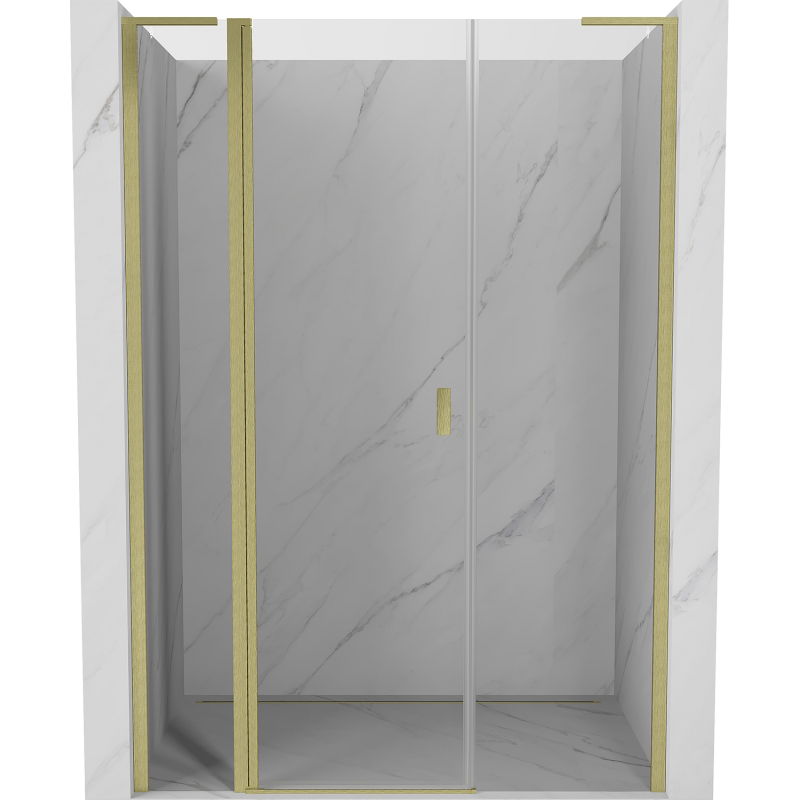 Mexen Mist L ușă de duș batantă 135 cm, transparentă, auriu periat - 8A4L-135-001-55-00