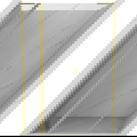 Mexen Mist L ușă de duș batantă 135 cm, transparentă, auriu periat - 8A4L-135-001-55-00