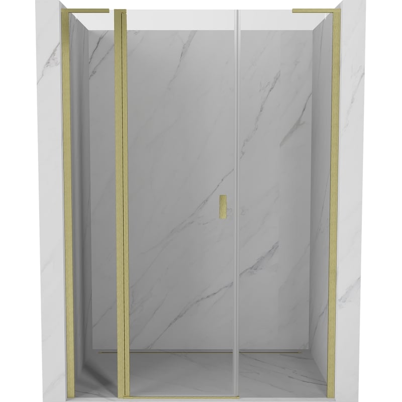 Mexen Mist L ușă de duș batantă 155 cm, transparentă, auriu periat - 8A4L-155-001-55-00