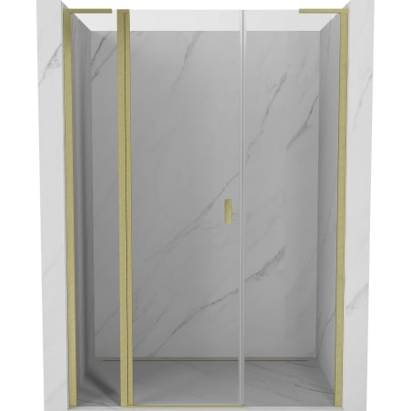 Mexen Mist L ușă de duș batantă 155 cm, transparentă, auriu periat - 8A4L-155-001-55-00
