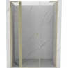 Mexen Mist L ușă de duș batantă 155 cm, transparentă, auriu periat - 8A4L-155-001-55-00