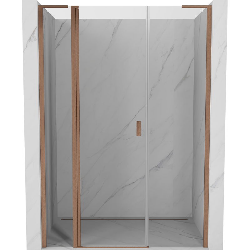 Mexen Mist L ușă de duș batantă 140 cm, transparentă, cupru periat - 8A4L-140-001-65-00