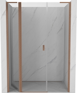 Mexen Mist L ușă de duș batantă 140 cm, transparentă, cupru periat - 8A4L-140-001-65-00