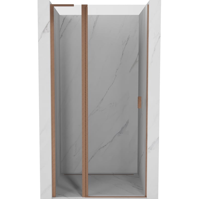 Mexen Mist L uși de duș batante 100 cm, transparent, cupru periat - 8A4L-100-000-65-00