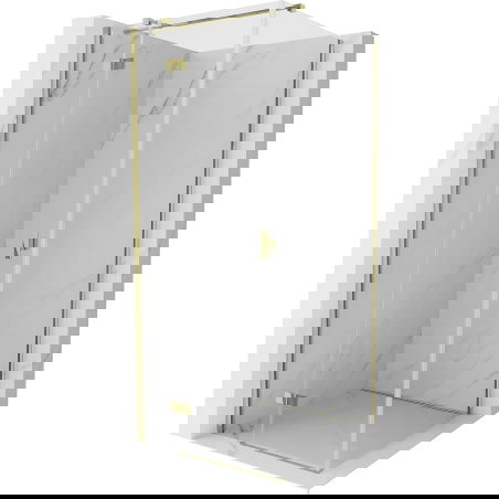 Mexen Mist-H T cabină de duș cu ușă batantă stânga 95 x 95 cm, transparent, auriu - 8A5T-095-095-50-00-L