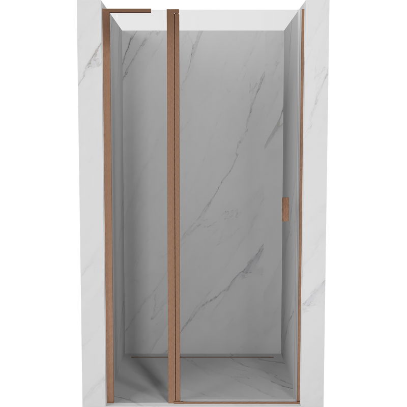 Mexen Mist L usa de duș pivotantă 110 cm, transparentă, cupru periat - 8A4L-110-000-65-00