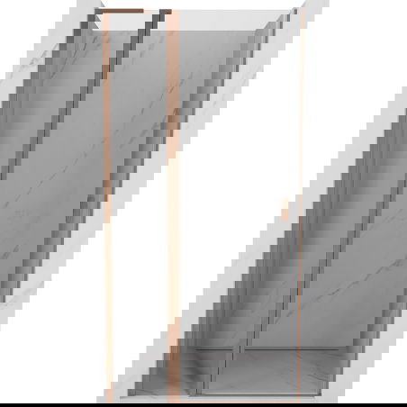 Mexen Mist L usa de duș pivotantă 110 cm, transparentă, cupru periat - 8A4L-110-000-65-00