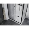Mexen Apia cabină de duș glisantă 100 x 80 cm, transparentă, neagră + cadă pentru duș Flat, albă- 840-100-080-70-00-4010B