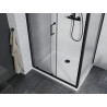 Mexen Apia 100 x 90 cm-es tolóajtós zuhanykabin, átlátszó, fekete + Flat zuhanytálca, fehér - 840-100-090-70-00-4010B
