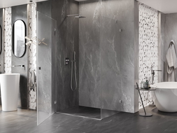 Mexen Lunar-B cabina de duș cu ușă batantă stânga 85 x 70 cm, transparent, crom - 832-085-070-01-00-L