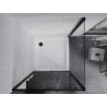 Mexen Apia cabina de duș glisantă 100 x 100 cm, transparentă, neagră + cadă de duș Flat, albă - 840-100-100-70-00-4010B