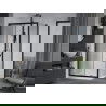 Mexen Apia cabină de duș extensibilă 110 x 70 cm, transparent, Neagră + cadă de duș Flat, Albă- 840-110-070-70-00-4010B
