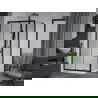 Mexen Apia cabină de duș extensibilă 110 x 90 cm, transparent, Neagră + cadă de duș Flat, Albă- 840-110-090-70-00-4010B