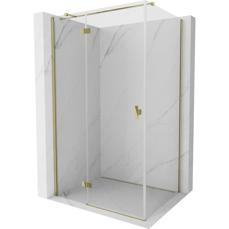 Mexen Mist H T cabină de duș cu deschidere stânga 115 x 110 cm, transparent, auriu - 8A5T-115-110-50-00-L