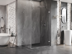 Mexen Lunar-B cabină de duș batantă dreapta 90 x 80 cm, transparentă, crom - 832-090-080-01-00-P