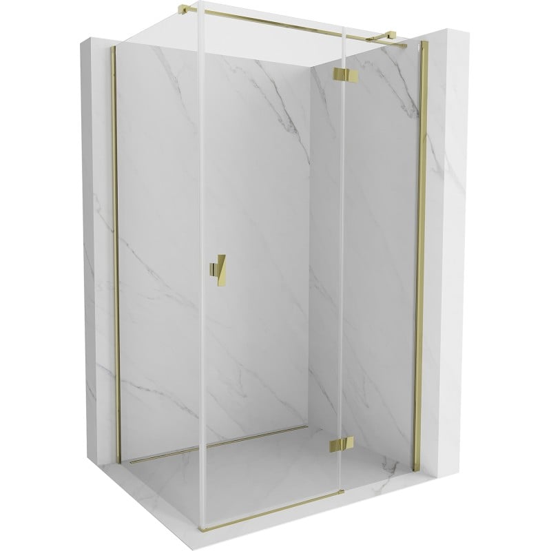 Mexen Mist H T cabină de duș cu balama dreapta 80 x 70 cm, transparent, auriu - 8A5T-080-070-50-00-P
