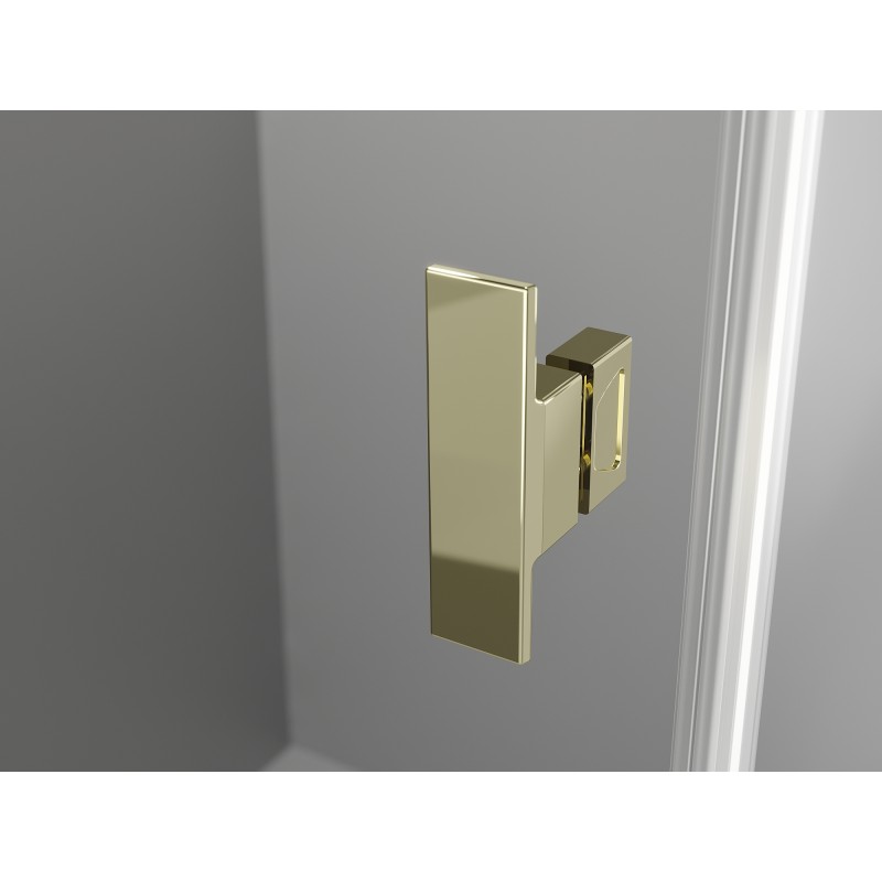 Mexen Mist-H T jobbra nyíló zuhanykabin 75 x 75 cm, átlátszó, arany - 8A5T-075-075-50-00-P