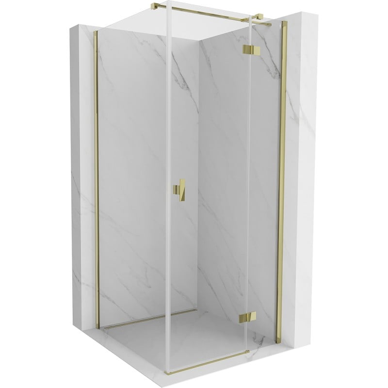 Mexen Mist H T cabină de duș batantă dreapta 80 x 80 cm, transparent, aurie - 8A5T-080-080-50-00-P