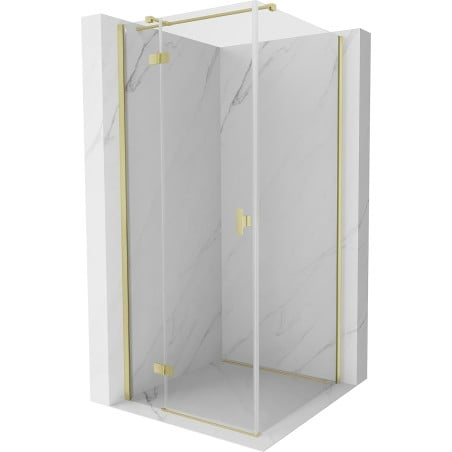 Mexen Mist H T cabină de duș pivotantă stânga 85 x 85 cm, transparent, auriu periat - 8A5T-085-085-55-00-L