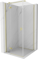 Mexen Mist H T cabină de duș pivotantă stânga 85 x 85 cm, transparent, auriu periat - 8A5T-085-085-55-00-L