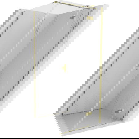 Mexen Mist-H T jobbos kifelé nyíló zuhanykabin 95 x 95 cm, átlátszó, arany - 8A5T-095-095-50-00-P