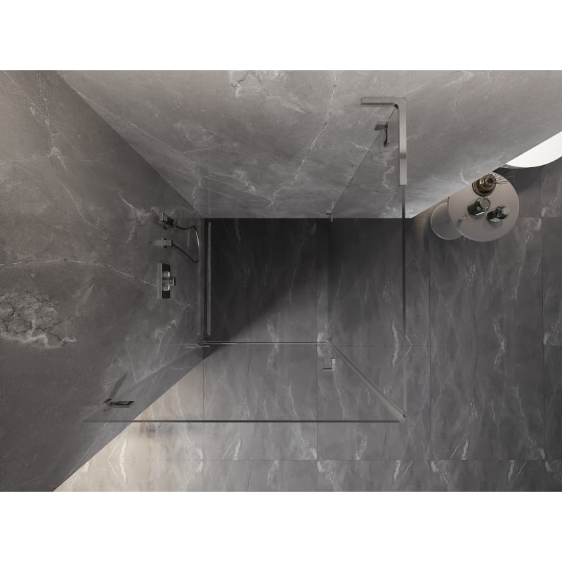 Mexen Lunar-B L nyitható bal zuhanykabin 90 x 90 cm, átlátszó, króm - 832L-090-090-01-00-L