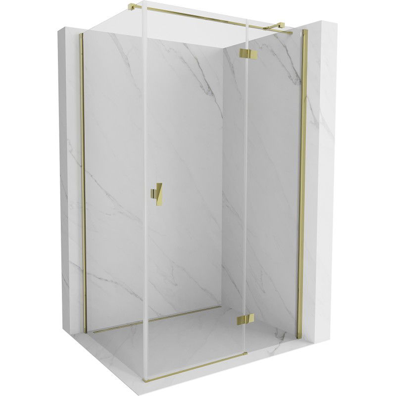 Mexen Mist H T cabină de duș cu deschidere dreapta 90 x 110 cm, transparent, auriu - 8A5T-090-110-50-00-P