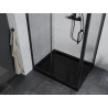 Mexen Apia cabină de duș glisantă 90 x 70 cm, transparentă, neagră + cadă de duș Flat, neagră - 840-090-070-70-00-4070B