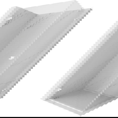 Mexen Lunar-B cabină de duș cu ușă pivotantă stânga 90 x 80 cm, transparentă, albă - 832-090-080-20-00-L