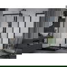 Mexen Apia cabină de duș extensibilă 90 x 90 cm, transparent, Neagră + cadă de duș Flat, Neagră - 840-090-090-70-00-4070B