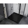 Cabină de duș culisantă Mexen Apia 90 x 90 cm, transparentă, neagră + cadă Flat, neagră - 840-090-090-70-00-4070B